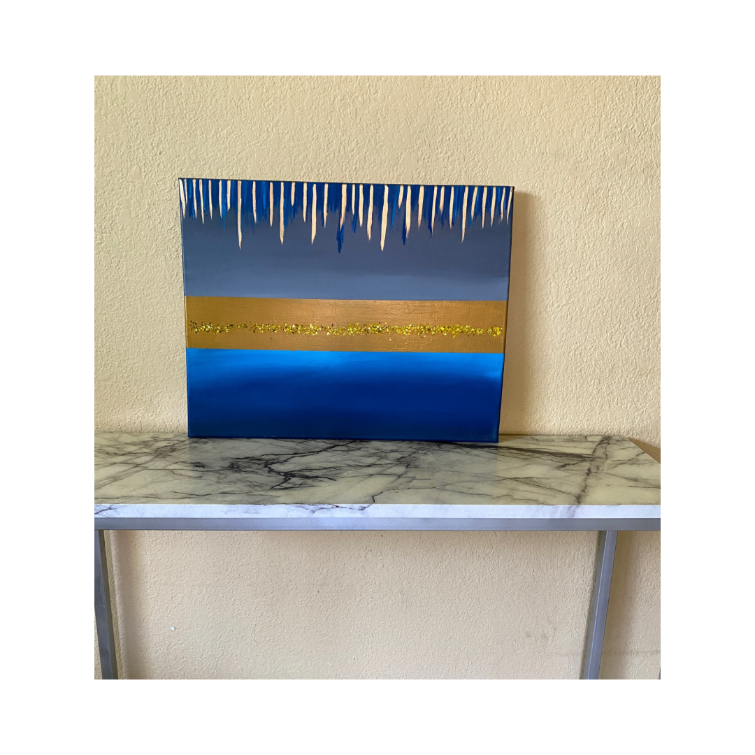 blue abstract painting