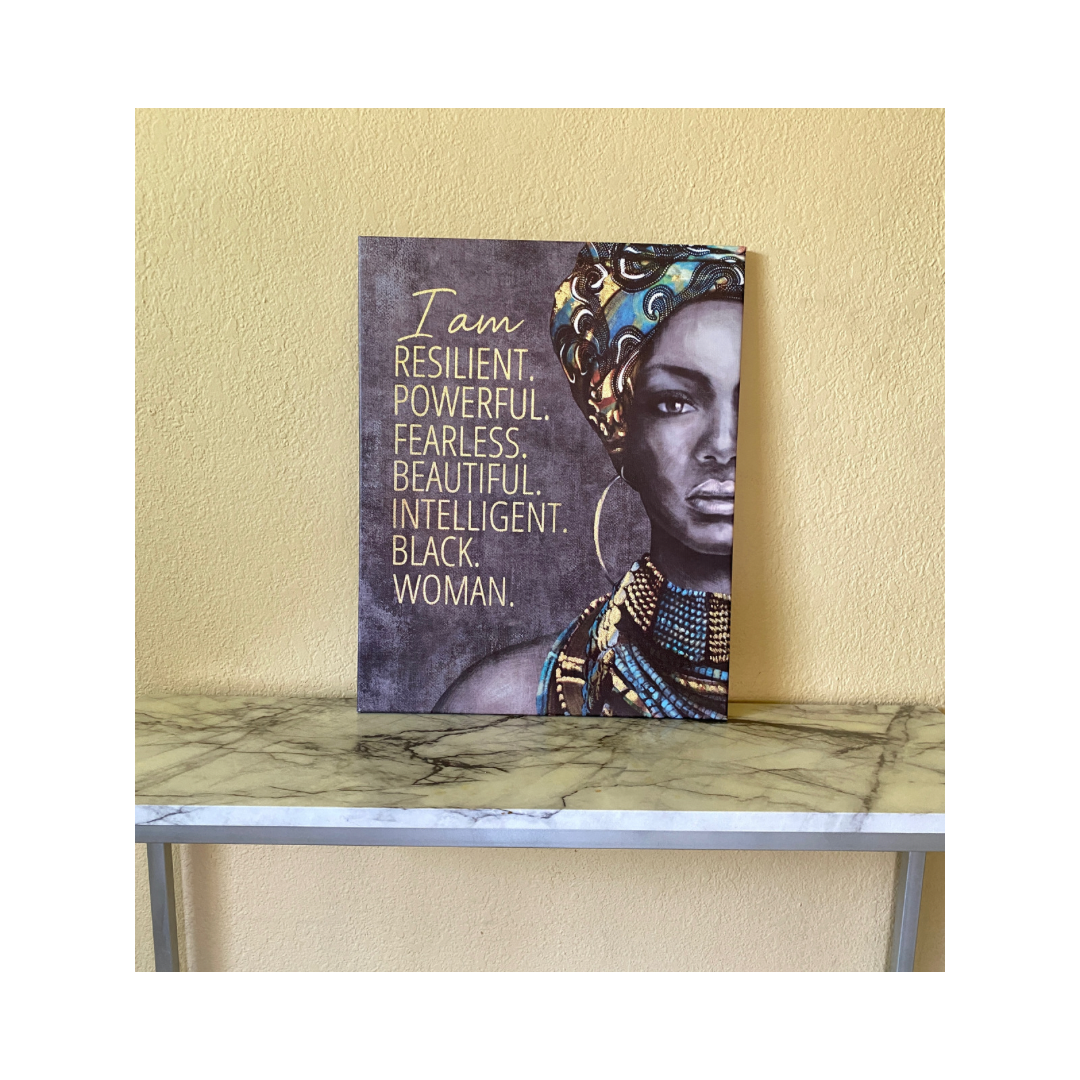affirmation painting black woman