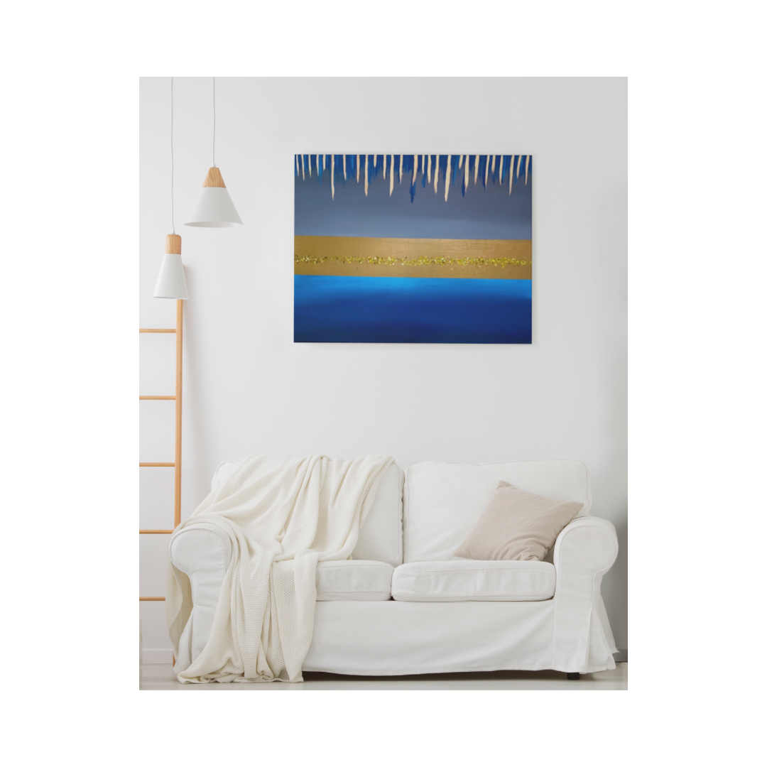 blue abstract painting