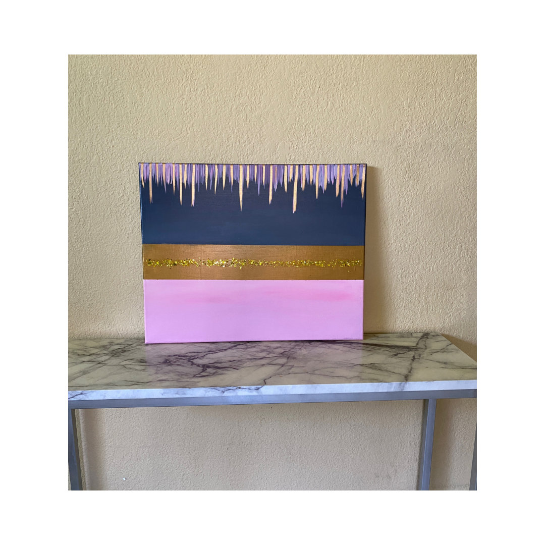 pink abstract painting