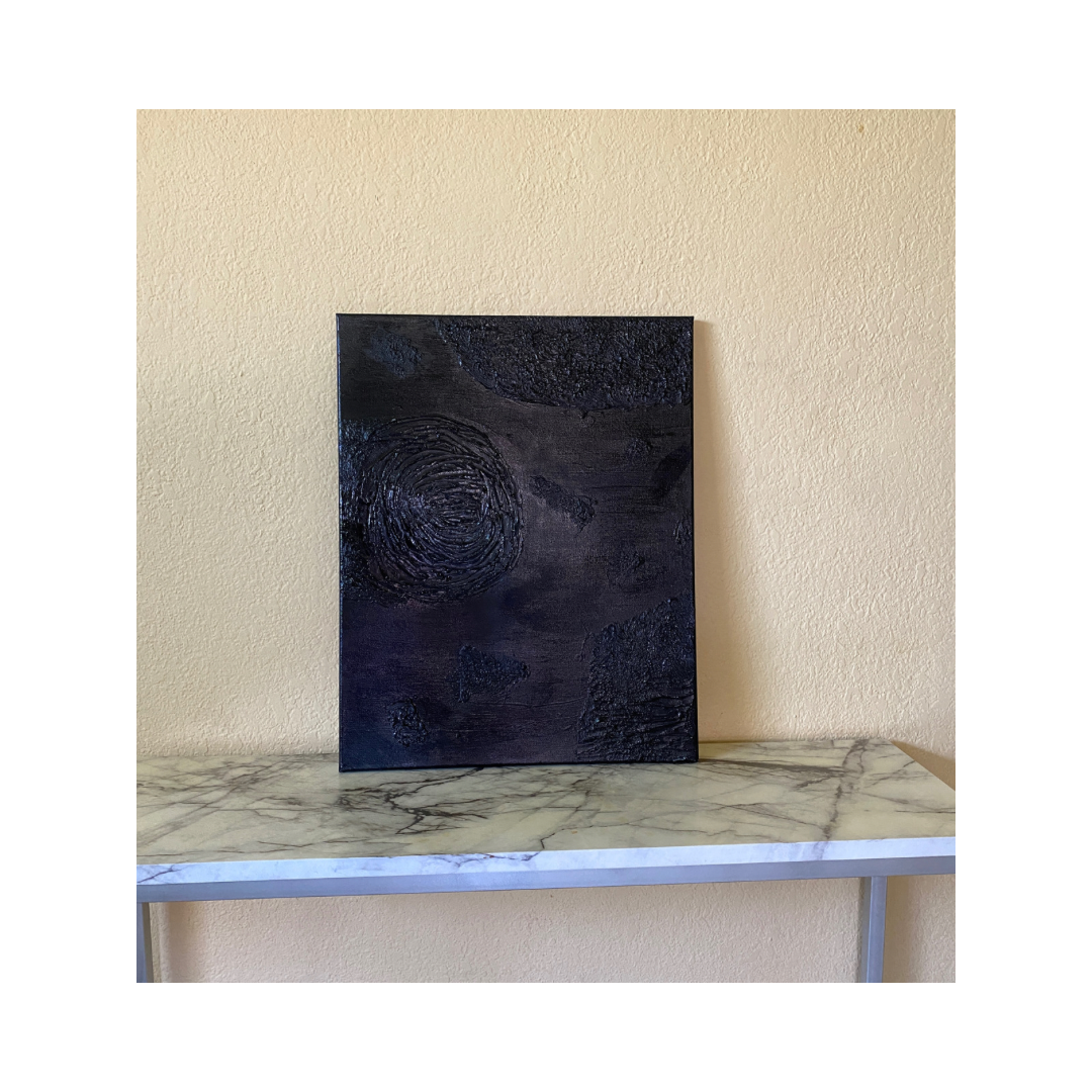 black textured painting abstract